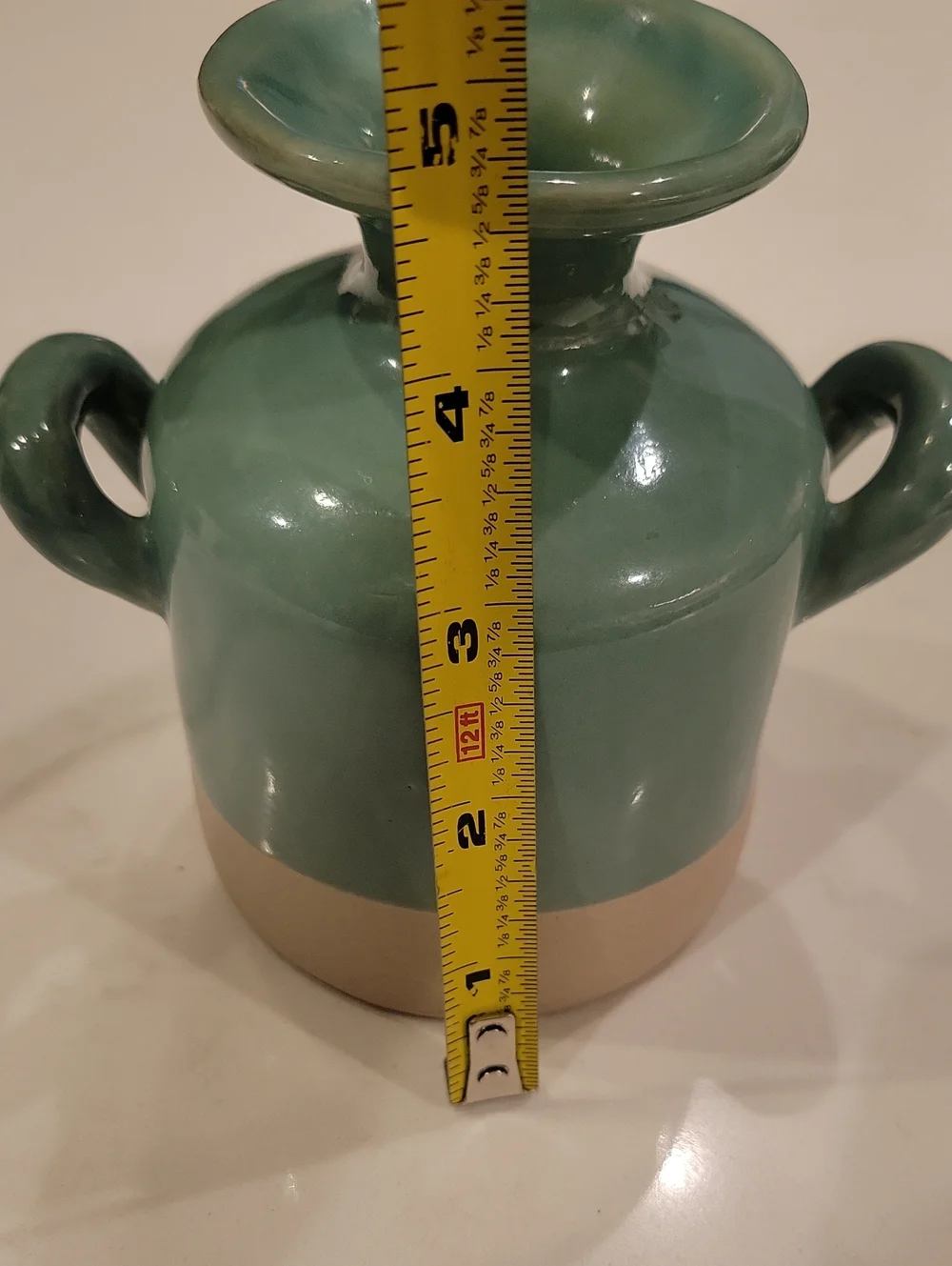 Retired Anthropologie Teal Mint Pottery Vase